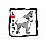 Love My Italian Greyhound - Grey Postcard
