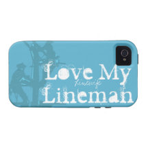 Love My Lineman {Blue} iPhone 4/4S Covers