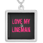 Love My Lineman Charm-Pink Necklaces