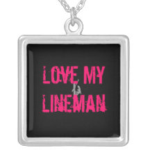Love My Lineman Charm-Pink Necklaces