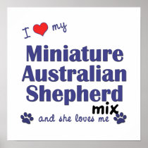 Love My Mini Australian Shepherd Mix (She) Poster