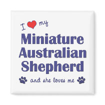 Love My Miniature Australian Shepherd (Female Dog) magnets