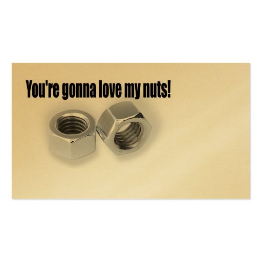 Love my nuts busienss cards. business card template