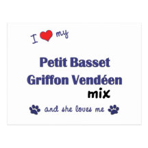 Love My Petit Basset Griffon Vendeen Mix (Female) Post Cards