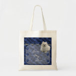 Love my Pom  Pomeranian Tote Bag  -blue
