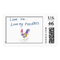 Love my roosters postage