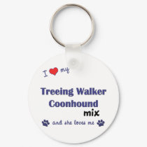 Love My Treeing Walker Coonhound Mix (Female Dog) keychains