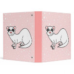 Love My White Ferret 1" Binder Pink Star