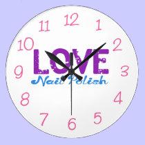 Love Nail Polish Round Wall Clock wall clocks