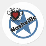 Love Nashville Round Stickers