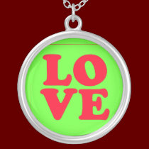 LOVE Necklace in Bright Red Lettering necklaces