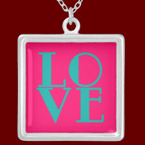 LOVE Necklace in Retro 20's Style Font necklaces