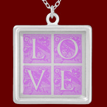 LOVE Necklace in Violet and Dove Grey necklaces