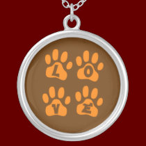LOVE Necklace with Paw Prints necklaces