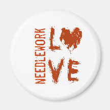 Love Needlework  Grunge Text Refrigerator Magnets