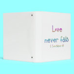 "Love never fails" binders
