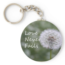 Love Never Fails Dandelion1 Corinthians 13 keychains