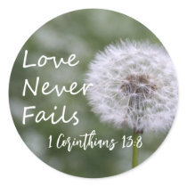 Love Never Fails Dandelion1 Corinthians 13 stickers