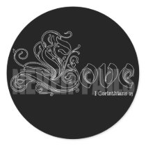 LOVE NEVER FAILS I COR. 13 stickers