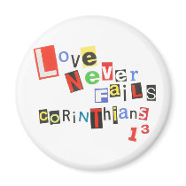 Love Never Fails Refrigerator Magnets