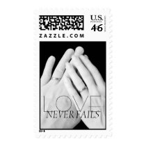 Love Never Fails Married Hands Postage