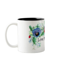Love Never Fails (pansies) mugs by inspiredPaintings Love Never Fails (pansies) mugs