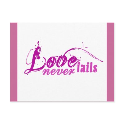 Love Never Fails Postcard