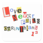 Love Never Fails Square Sticker