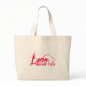 Love Never Fails Valentines, wedding. bags