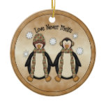 Love Never Melts :: Penguin Holiday Ornament ornaments
