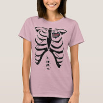 love news paper heart, rib cage t-shirts