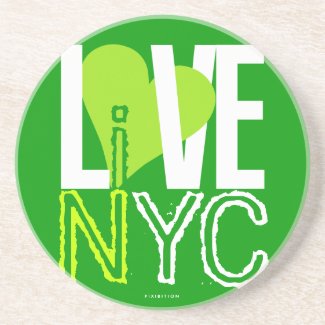 Love NYC Live In NYC Coaster Green 5 coaster