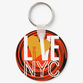 Love NYC Live In NYC Keychain Orange keychain