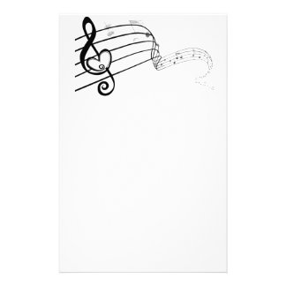 Musical Notes Stationery, Custom Musical Notes Stationary