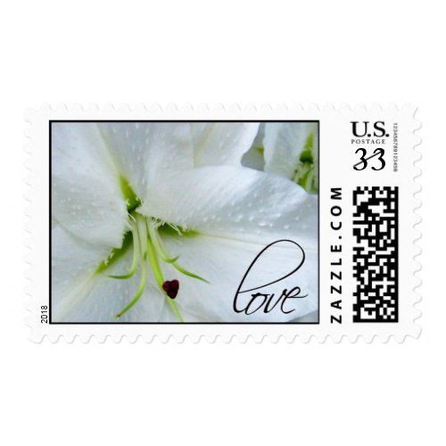 Love on a lily Wedding Postage stamp