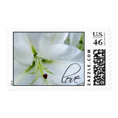 Love on a lily Wedding Postage