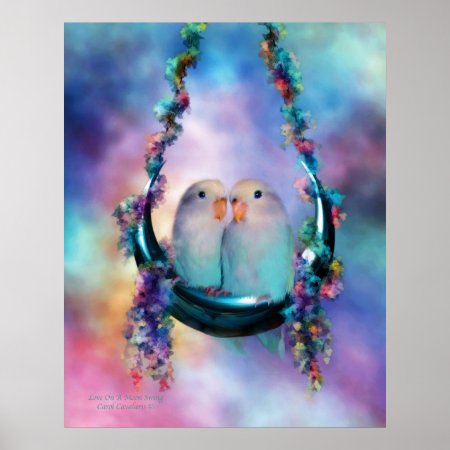 Love On A Moon Swing Art Poster/Print print