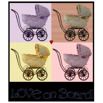 Love on Board Antique Baby Carriage T-shirt by upictureit Love on Board Antique Baby Carriage T-shirt