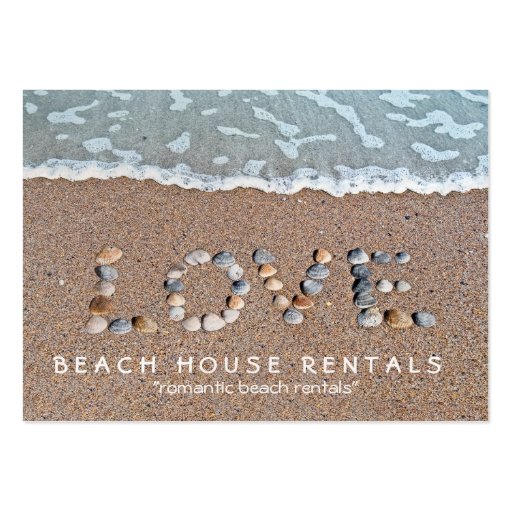 Love on the beach business card template (front side)