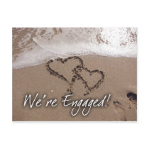 Love on the beach engagement card postcards