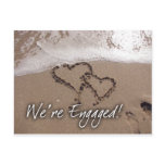 Love on the beach engagement card post card