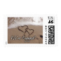 Love on the beach engagement stamp stamp