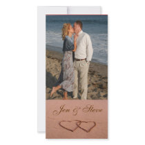 Love on the beach photo template picture card