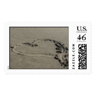 Love on the Beach Postage Stamp