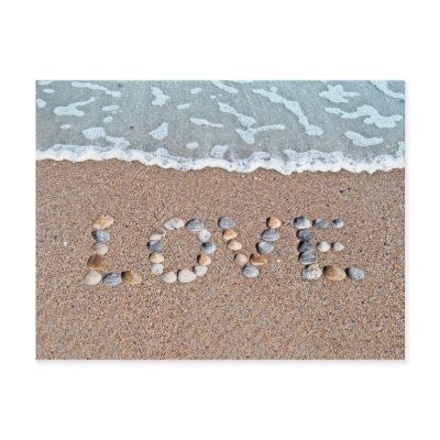 Love on the beach post card
