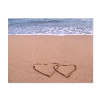 Love on the beach postcards