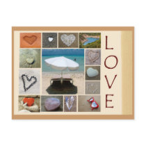 Love on the beach postcards