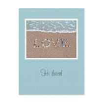 Love on the beach postcard