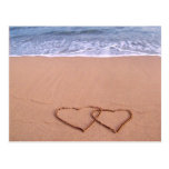 Love on the beach postcard