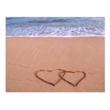 Love on the beach postcard